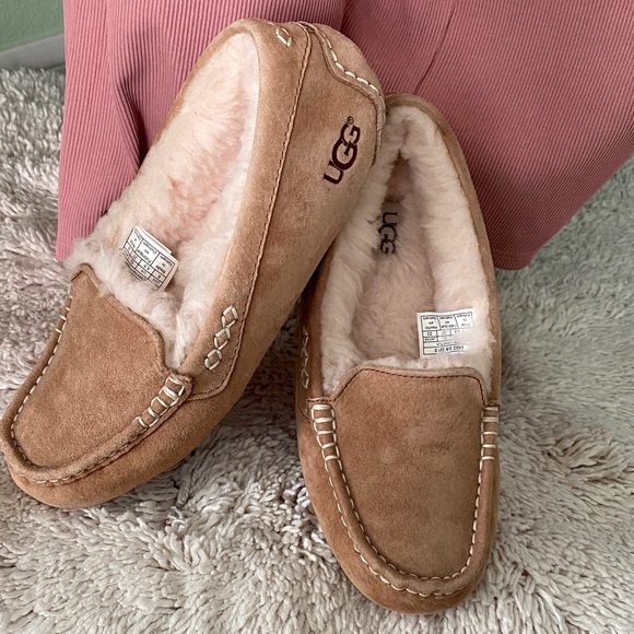 UGG Shoes - UGG Chestnut Suede Lined Moccasin Slippers